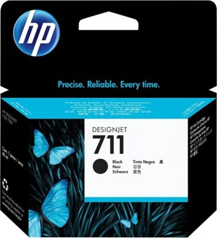 Hp Blekk Svart 711, 80ml - Dj T120