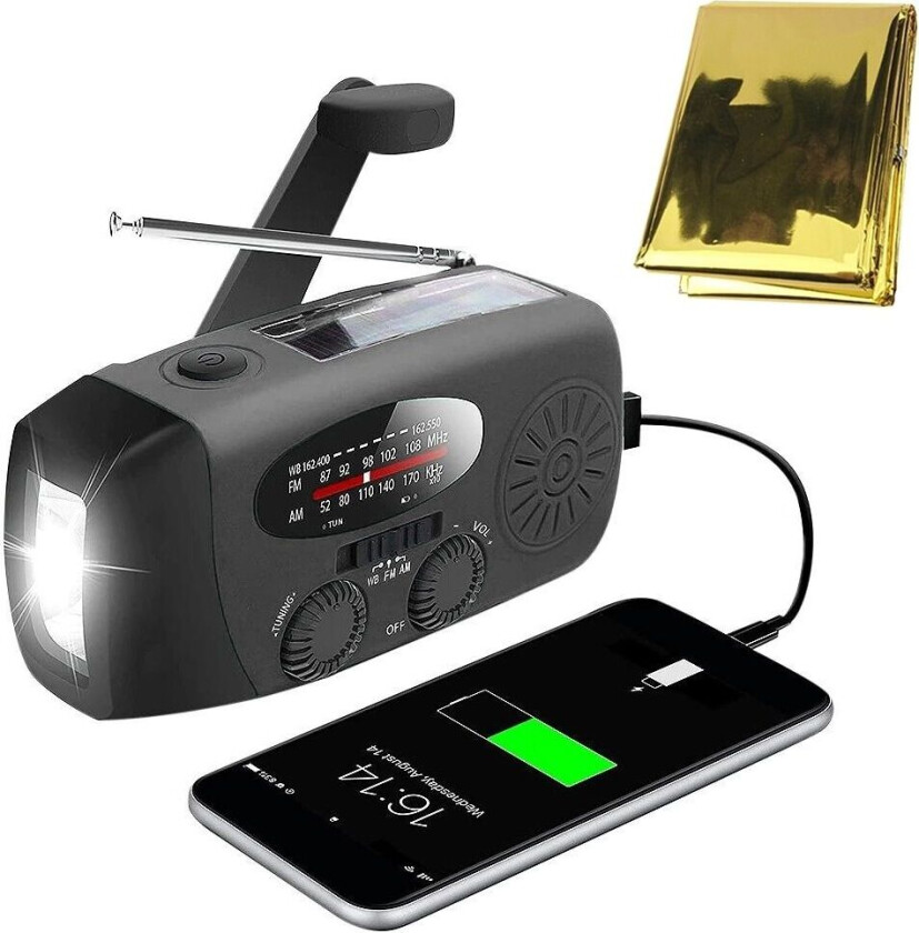Sveiv radio & solcellelader / Nødradio & Power bank