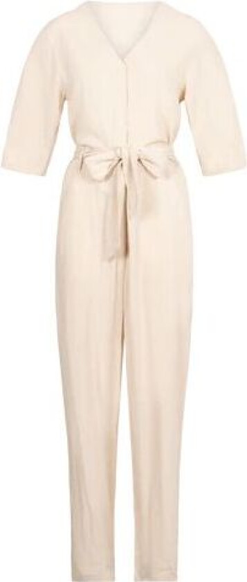 Viva 2/4 Long Linen Jumpsuit - Sandshell 38