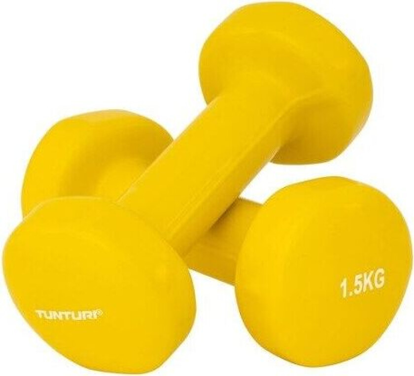 Vinyl dumbbells TUNTURI 2x 0.5-5kg (Weight: 2 x 1.5kg)
