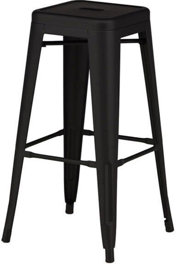 Tempe barstol uten ryggstøtte, metall svart.