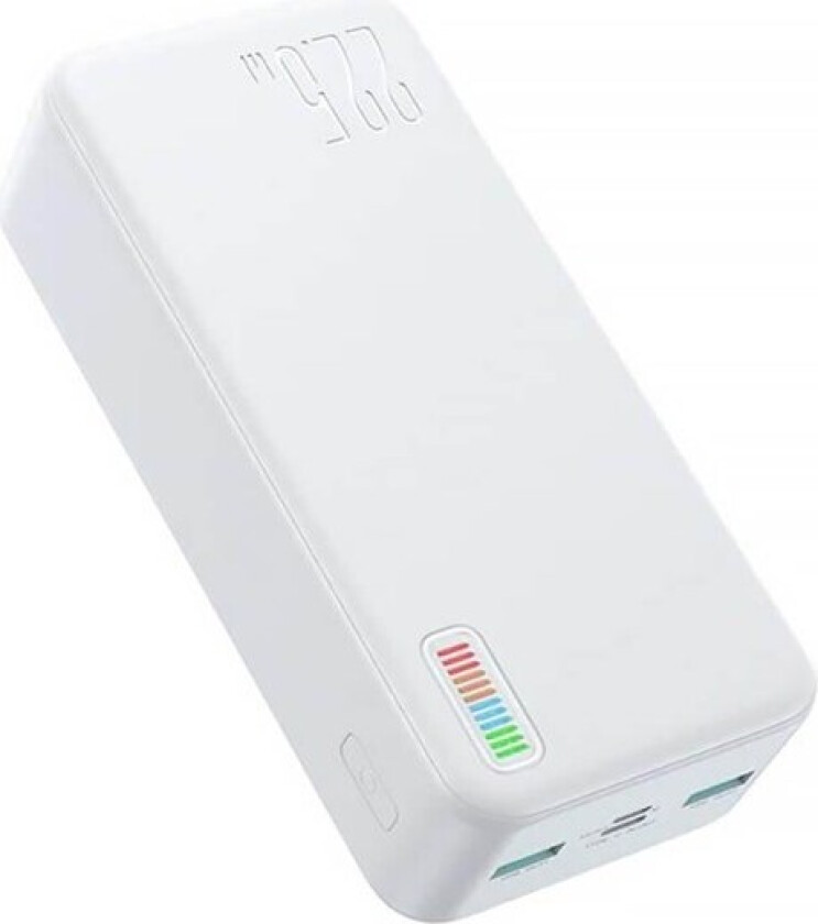 Power Bank Dazzling 22.5W 30000mAh JR-QP196 (white) Nødlader - Hvit - 30000 mAh