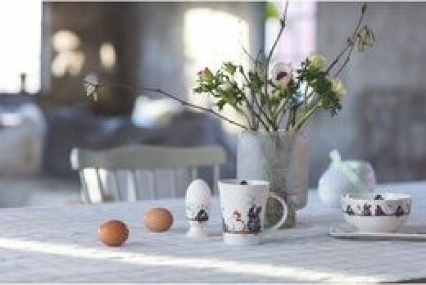 Eggeglass med håndtegnet motiv Høner 1-Pk