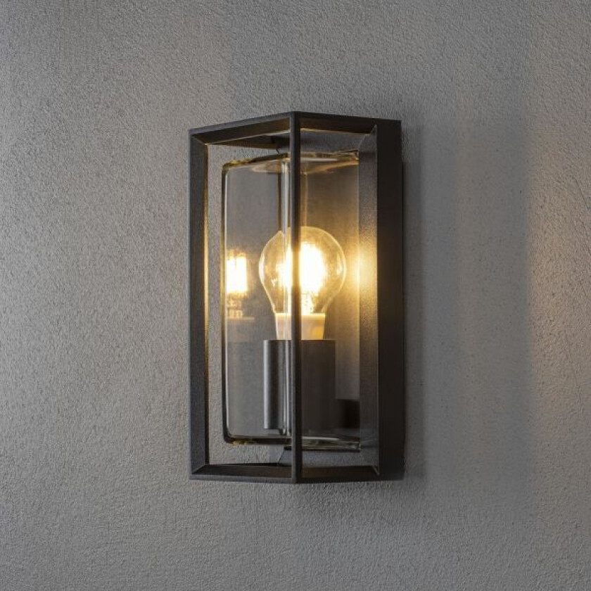 Brindisi vegglampe E27 svart, klart glass