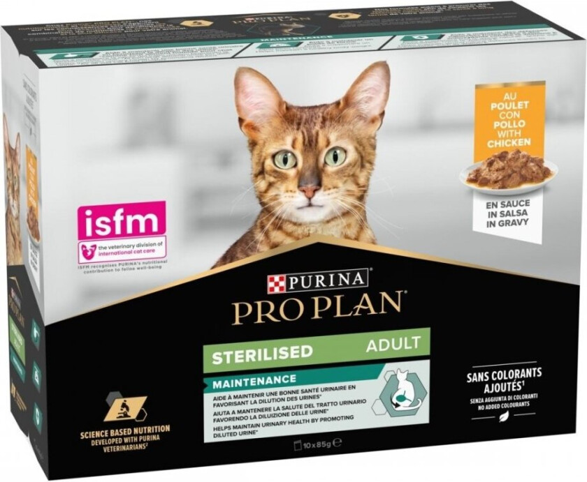 Purina Pro Plan Cat Adult Sterilised Maintenance Chicken Multipack 10x85 g
