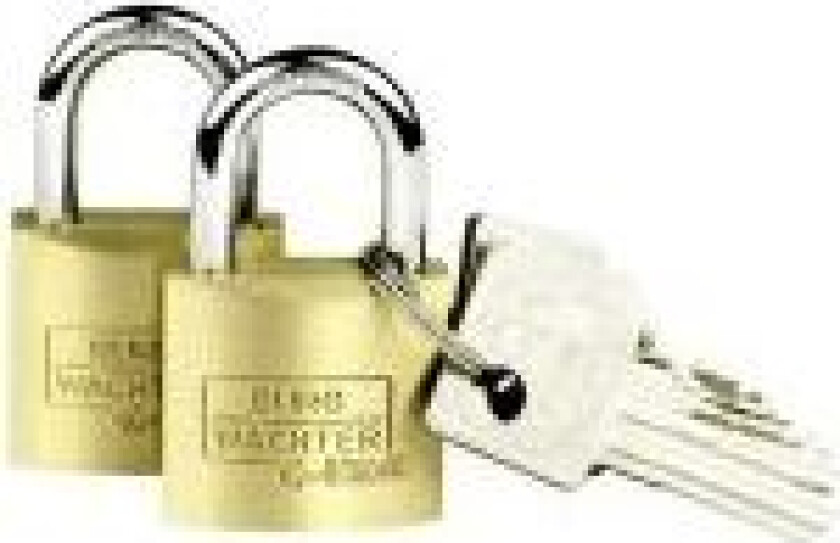 2er Set Duo 222 30 SB Hængelås Identiske Messing Nøglelås