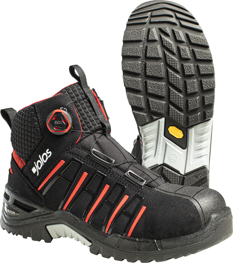 9985 Exalter Easyroll Vernestøvel S3, BOA, svart/rød 41