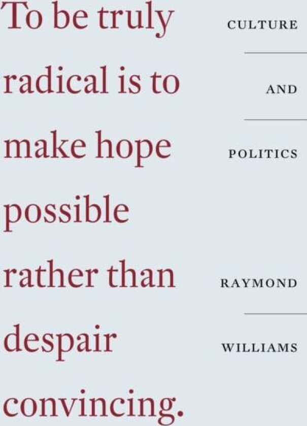Culture and Politics av Raymond Williams