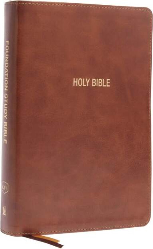 KJV, Foundation Study Bible, Large Print, Leathersoft, Brown, Red Letter, Thumb Indexed, Comfort Pri av Thomas Nelson