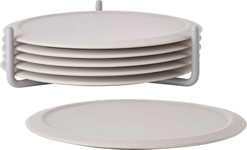 Singles glassunderlag med beholder Warm Grey