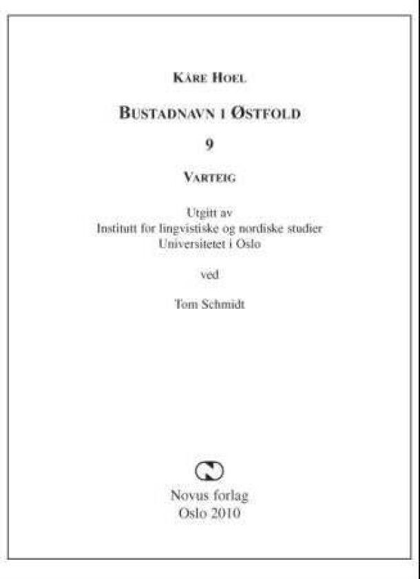 Bustadnavn i Østfold av Kåre Hoel