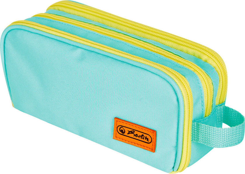 Herlitz dobbelt pennal neon mint/gul