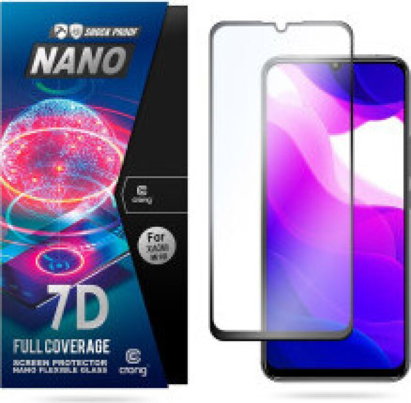 Crong 7D Nano fleksibelt glass – full dekning hybrid skjermbeskytter 9H Xiaomi Mi 10 Lite