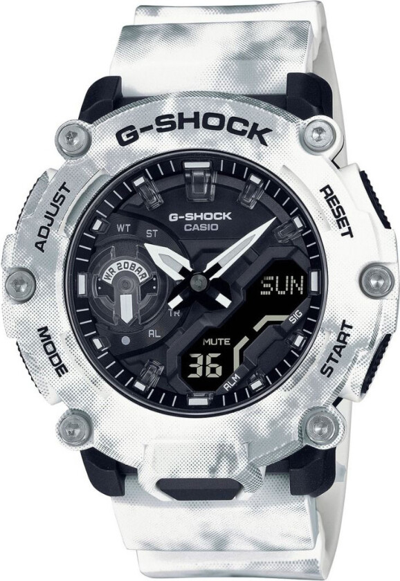 G-Shock Limited GA-2200GC-7AER - Anadigi - Hvit - Herreklokker - Fiberrem - Mineral
