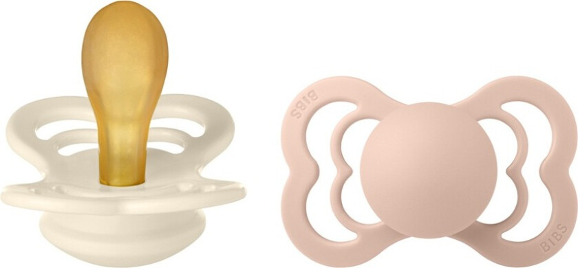 Pacifier Supreme Latex Ivory/Blush Size 2 2pcs