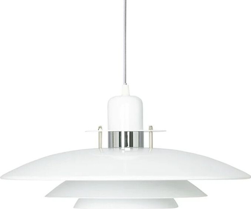 Primus pendel Ø43 cm Hvit-krom