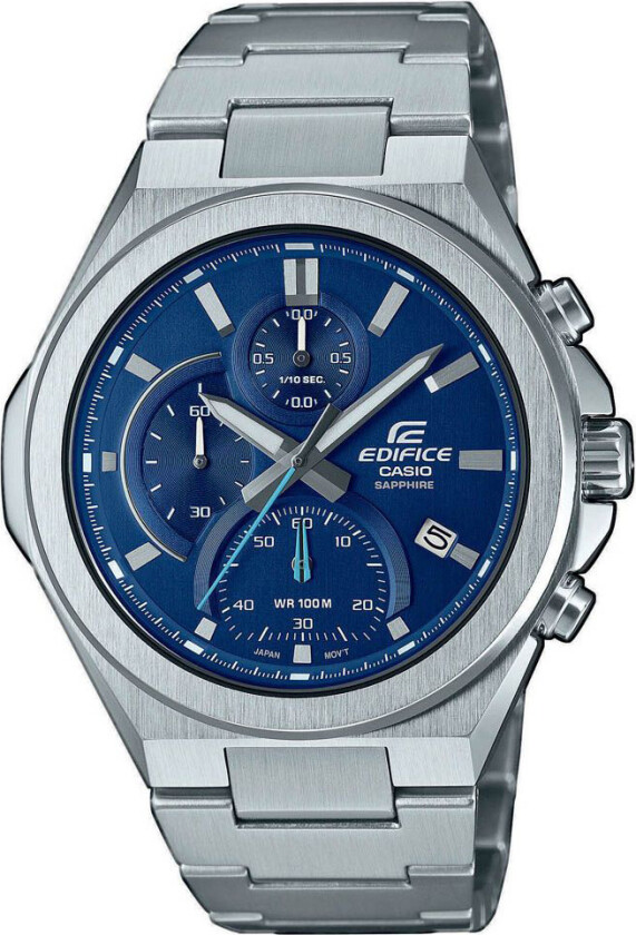 Edifice EFB-700D-2AVUEF - Kvarts - Sølv - Herreklokker - Rustfritt stål - ledd m/pin - Safir