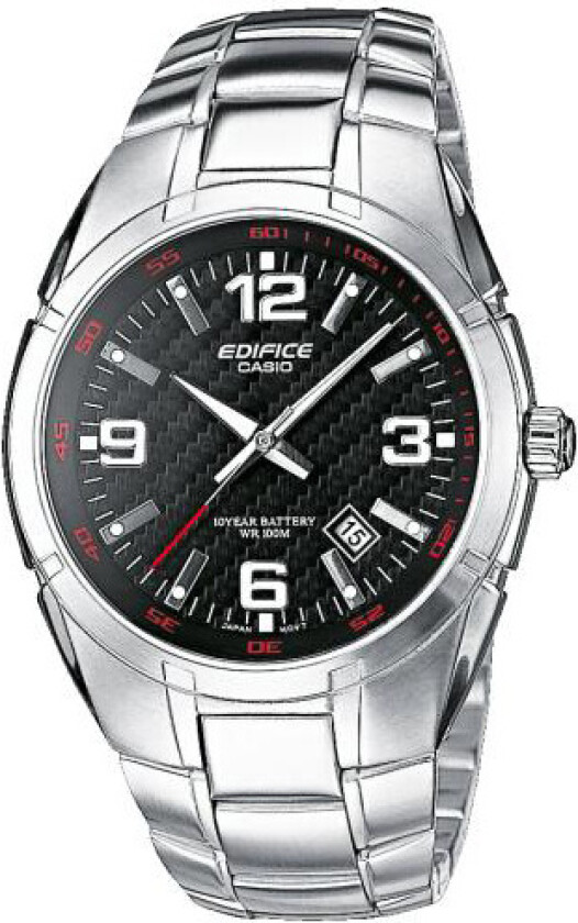 Edifice EF-125D-1AVEG - Kvarts - Sølv - Herreklokker - Rustfritt stål - ledd m/pin - Mineral