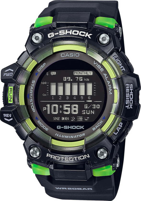 G-Shock G-Squad GBD-100SM-1ER - Digital - Sort - Herreklokker - Resin - Mineral