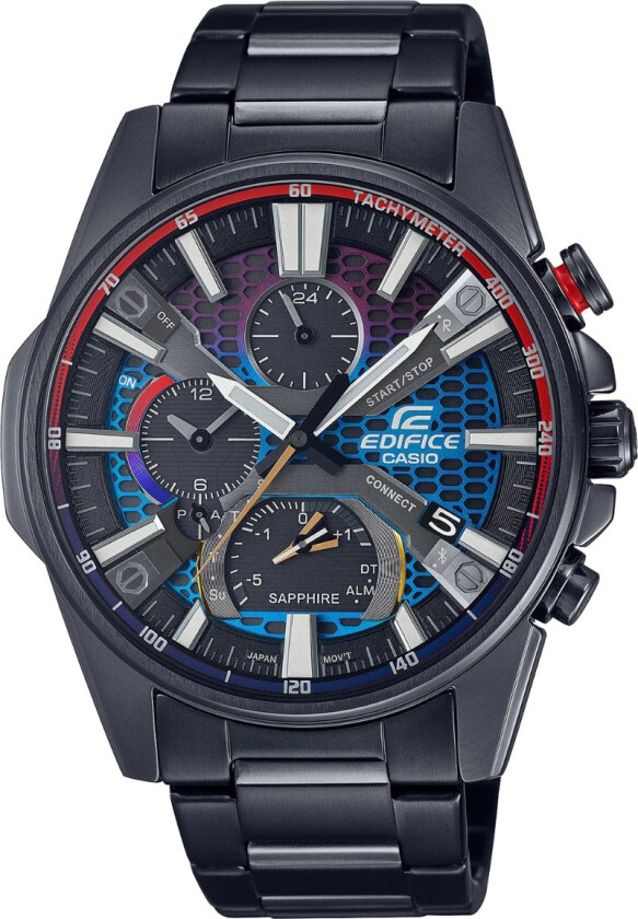 Edifice Heat Gradation Collection Limited EQB-1200HG-1AER - Kvarts - Sølv - Herreklokker - Rustfritt stål - ledd m/pin - Safir