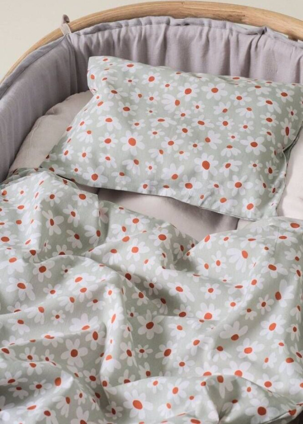 DAISY BABY sengesett vogn/vugge - økologisk Grønn matt svart