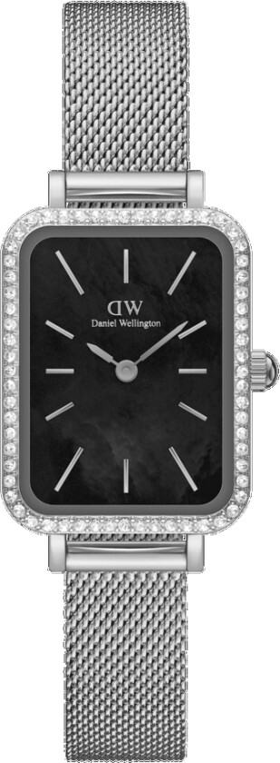 Quadro Bezel DW00100667 - Kvarts - Sølv - Dameklokker - Rustfritt stål - ledd m/pin - Mineral