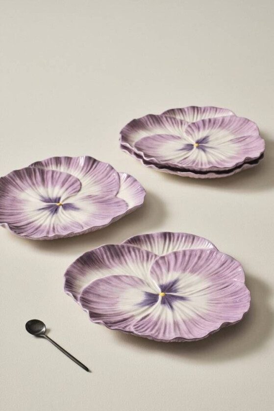 tallerken 4-pk, diameter 27 cm Lilla/hvit