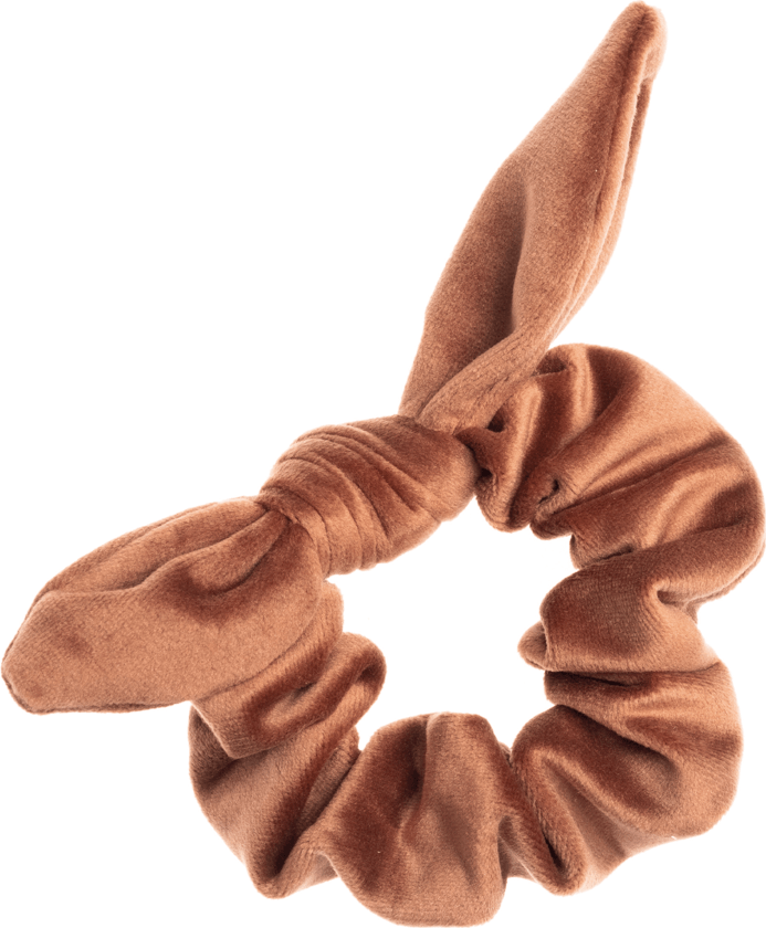 DARK Velvet Scrunchie With Bow Cognaq