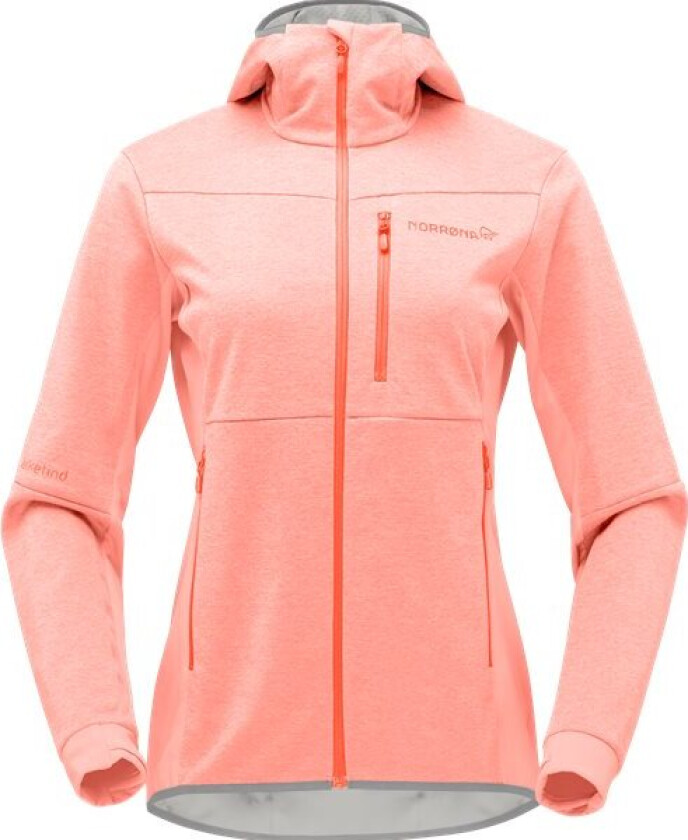 Women's Falketind Warm2 Octa Hood XS, Orange Alert/Peach Amber
