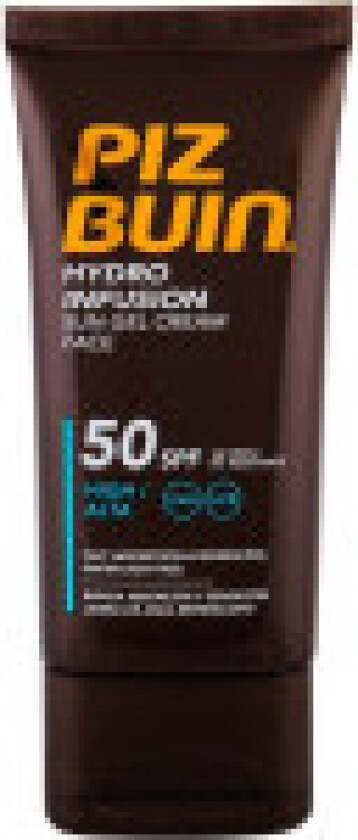 Solkrem Ansikt Piz Buin Hydro Infusion Spf 50 100 ml