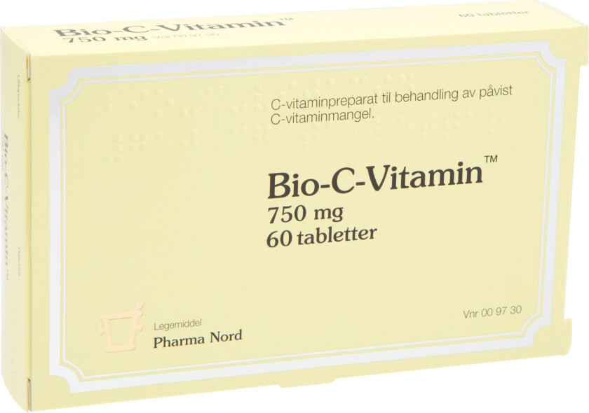 Bio-C-Vitamin tabletter 750mg, 60 stk.