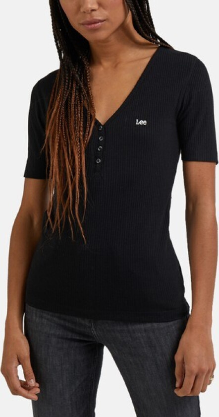 Ss Henley, Black, Xs, T-Shirts