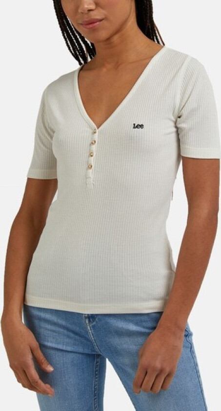Ss Henley, Ecru, Xl, T-Shirts