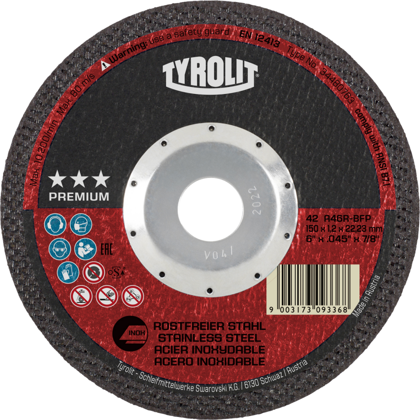 Skæreskive Prem. DeepCutProt. 42 ø150Ã1,2 A46R-BFP