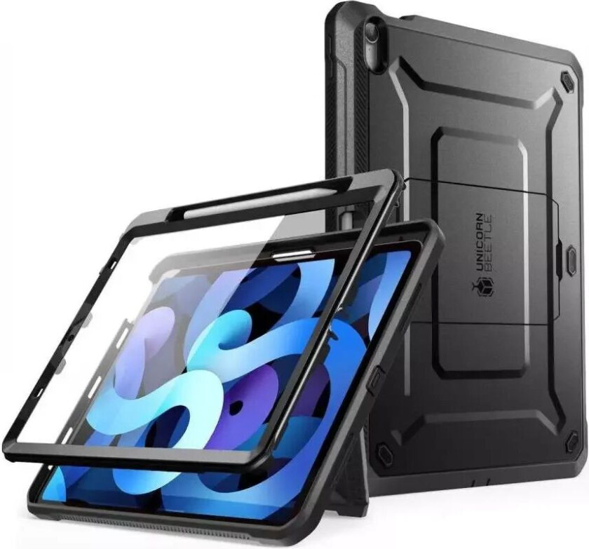 SUPCASE iPad Air (2022/2020) Håndverker Deksel - Supcase Unicorn Beetle Pro Deksel med Skjermfilm - Svart