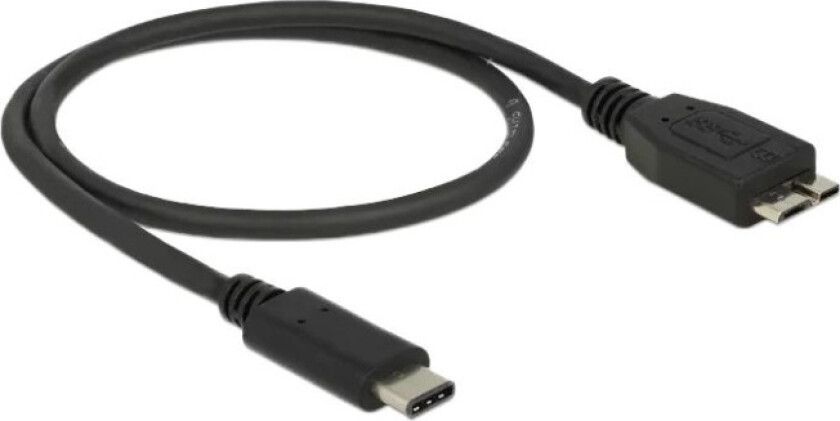 Delock - USB-kabel - Micro-USB Type B (hann) til 24 pin USB-C (hann) - USB 3.1 Gen 2 - 50 cm - svart