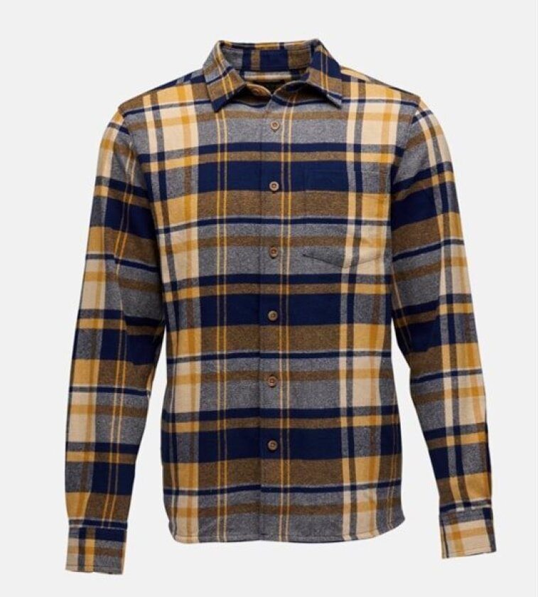 Men's Project Flannel Shirt Indigo-Gold Plaid S, Indigo-Gold Plaid