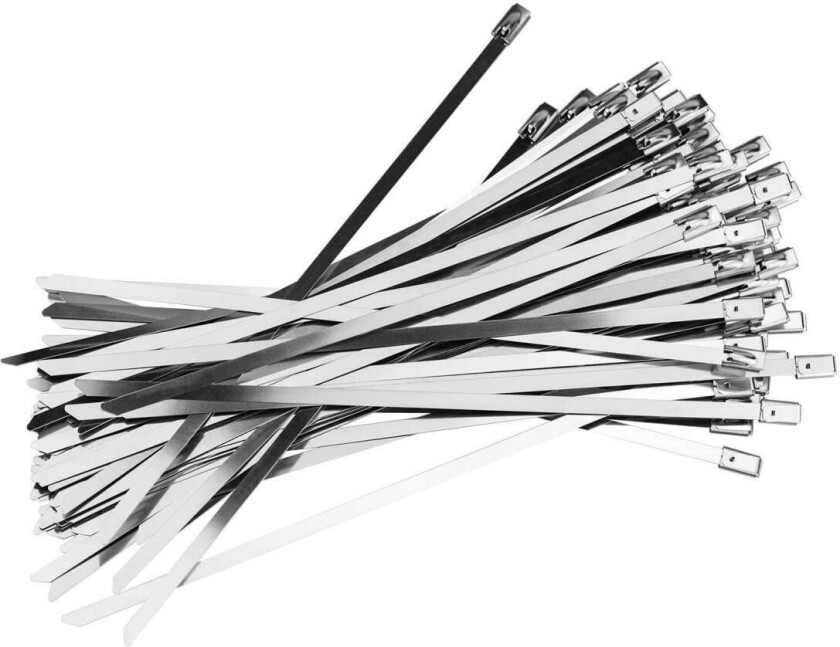 100x Buntebånd, Rustfritt Stål - 25 cm