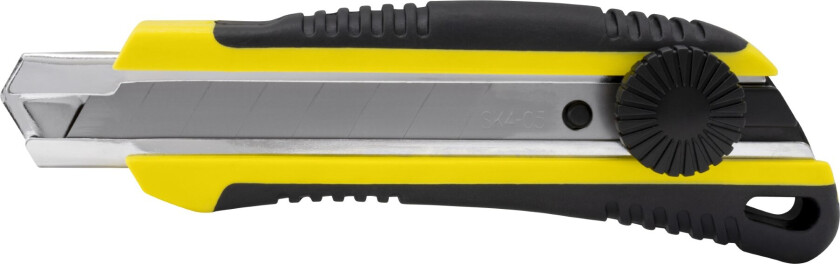 Kniv med Non-Slip Gummigrep, 18 mm Knivblad, Skrulås og Magasin med 2 Ekstra Knivblader