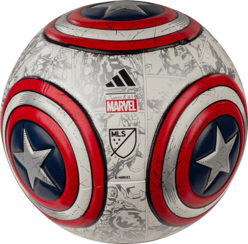 adidas MLS Training Captain America, fotball White/silver Met./ra