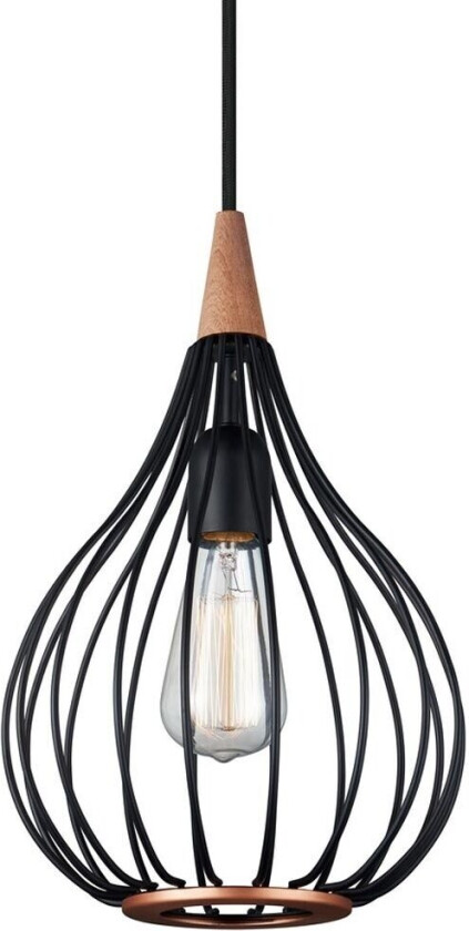 - Drops Pendel Ø23 Black/Dark Wood