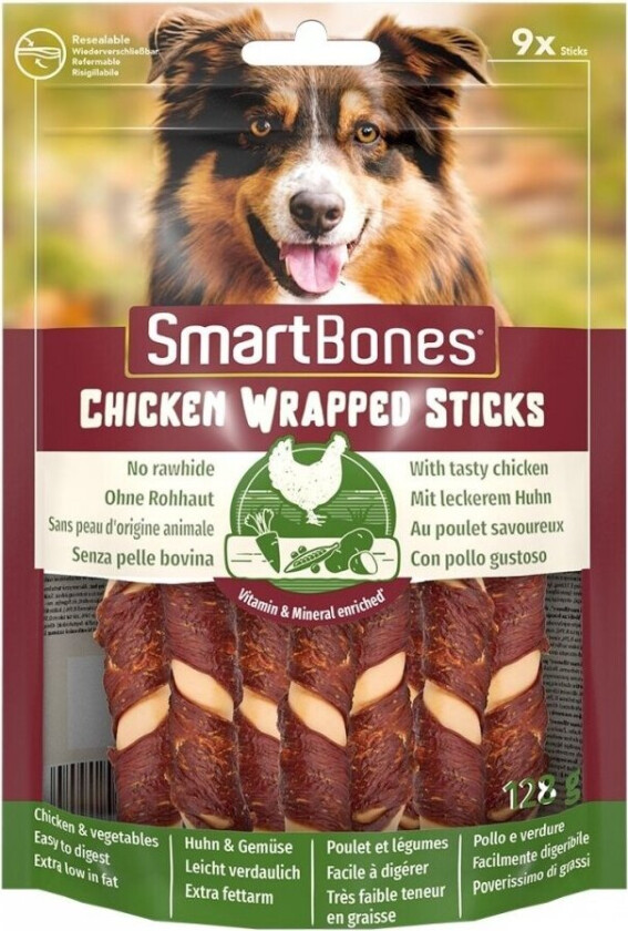 SmartBones Kylling Wrapped Mini Tyggepinner 9-pk