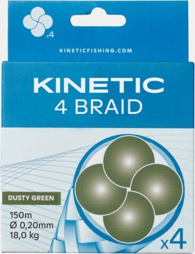 4 Braid 150m, Dusty Green, 0.12, Flatliner