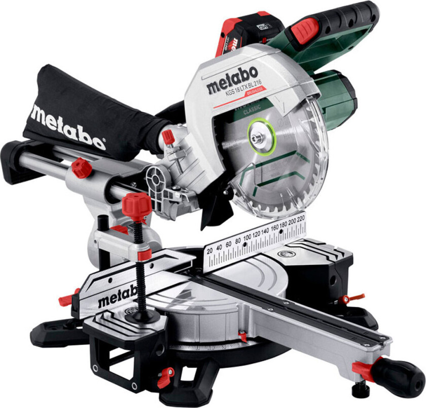 KGS 18 LTX BL 216, Dobbel skråstilling, 5000 RPM, 50°, 50°, 215 x 40 mm, 7 cm