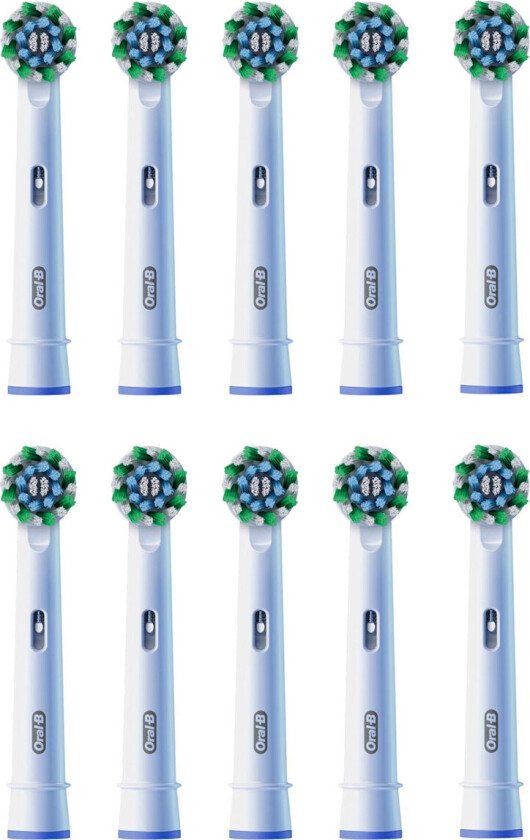Cross Action tannbørstehoder - hvit - 10-pk.