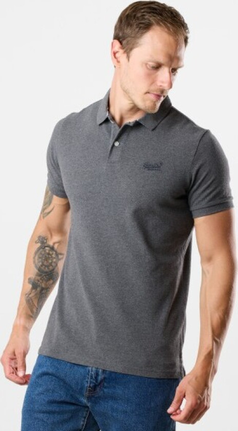 Classic Pique Polo, Rich Charcoal Marl, S, Piketrøyer