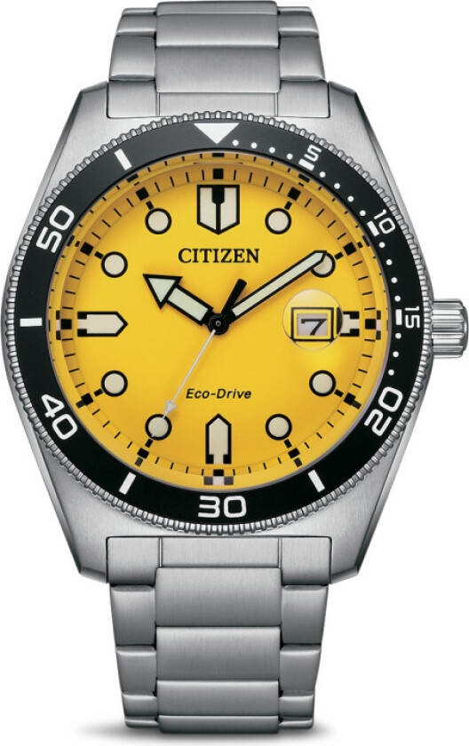 Marine Solar Quartz AW1760-81Z - Kvarts - Sølv - Herreklokker - Rustfritt stål - ledd m/pin - Mineral
