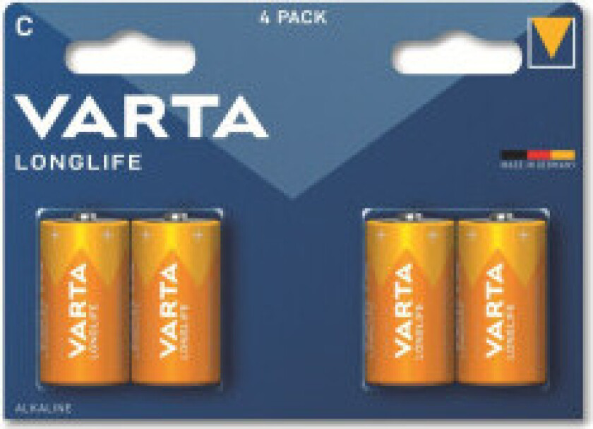 Longlife - Batteri 4 x LR14 / C type - Alkalisk