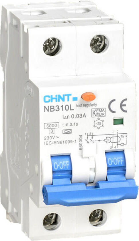 JORDFEILAUTOMAT 2P 20A C-KAR 2 MODUL 30 mA CV020039 - 1616610