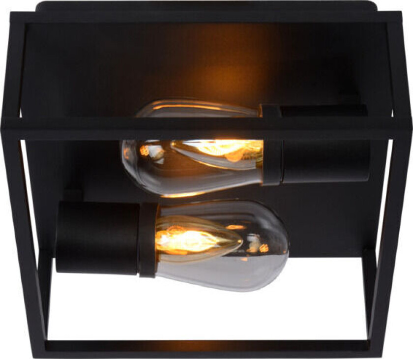 Carlyn Taklampe Baderom 2xE14 Sort - 91999